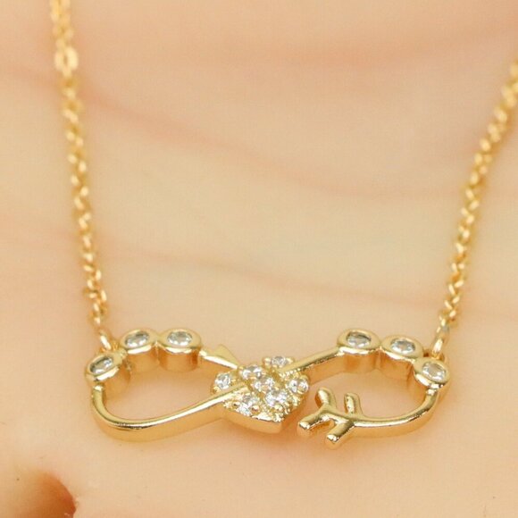 Delicate Rose Gold Infinity Pendant Necklace for Women, XPNL0218 - Picture 1 of 12